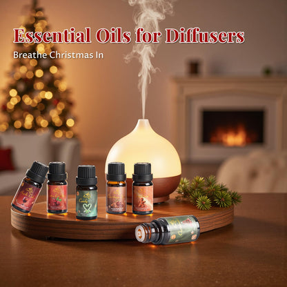 Christmas Essential Oil Set – 6 Premium Oils for Diffusers, Candles & Soaps
