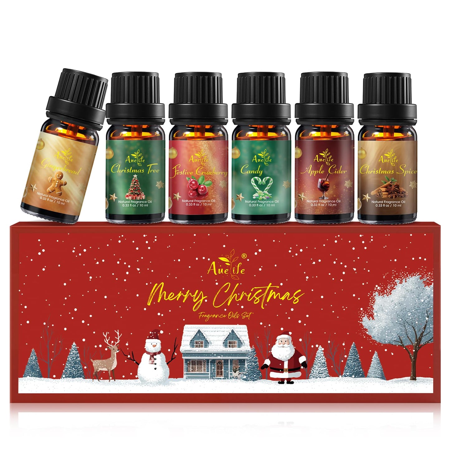 Christmas Essential Oil Set – 6 Premium Oils for Diffusers, Candles & Soaps