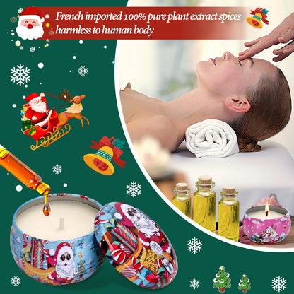 Christmas Scented Candles Gift Set – 12x3oz Soy Wax Travel Tin Aromatherapy Candles for Women