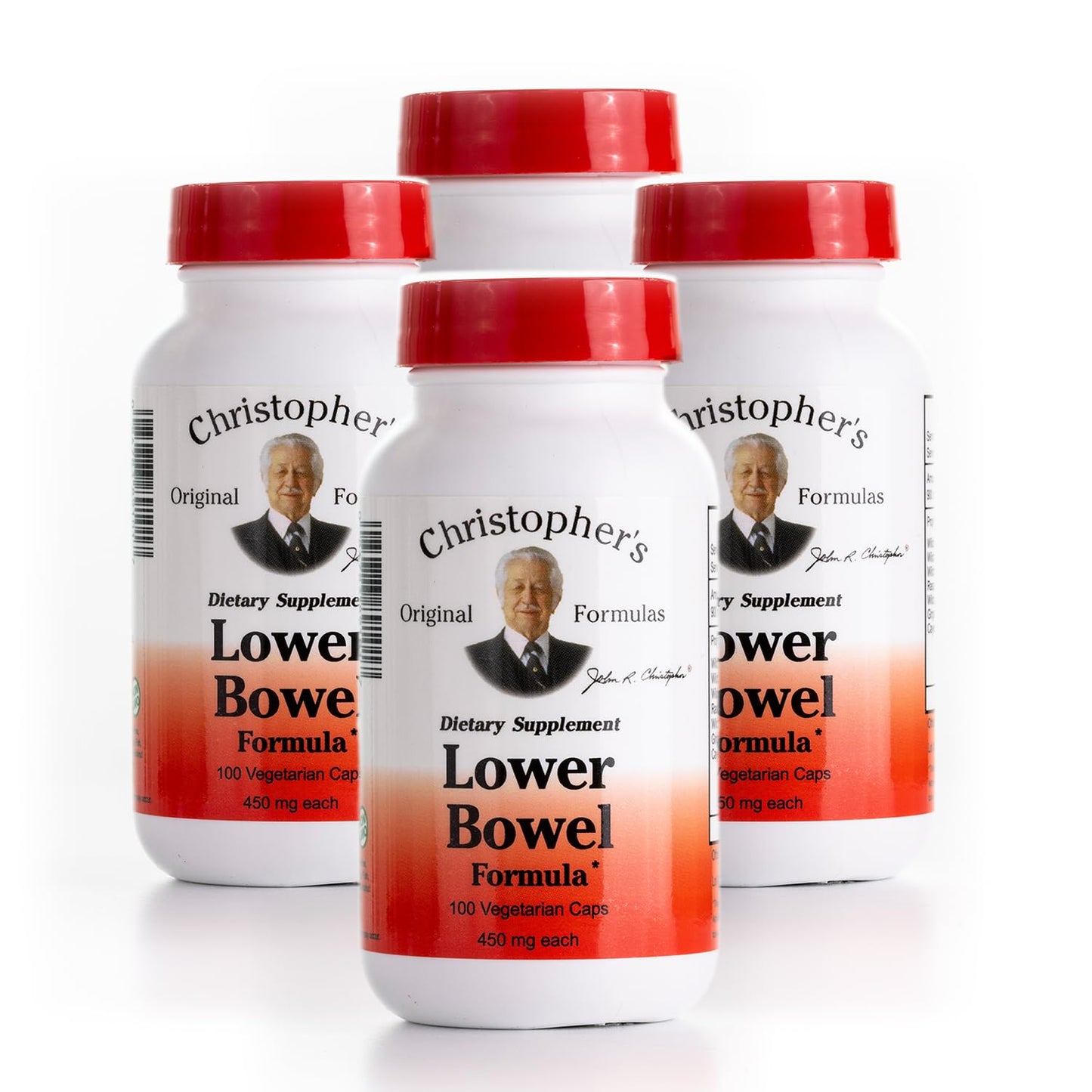 Christopher's Original Formulas Lower Bowel Cleanse Capsules – Herbal Digestive Support, 100 Count Pack of 4
