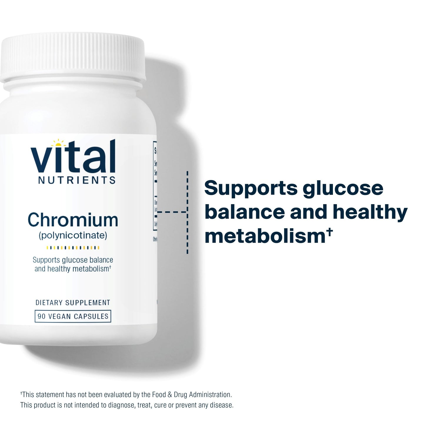 Vital Nutrients Chromium Polynicotinate 200mcg | Chromium Supplements for Healthy Fat and Carbohydrate Metabolism | Cholesterol Maintenance | Gluten-Free | Non-GMO | 90 Capsules