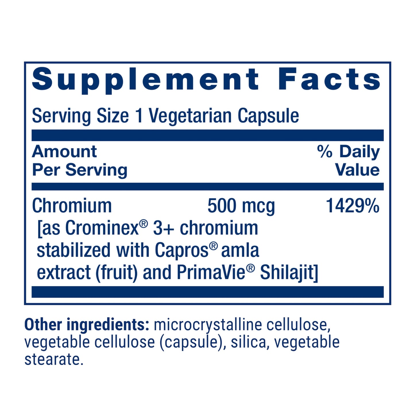Life Extension Optimized Chromium Crominex3+ 500 mcg | Metabolism Support | Vegetarian, Gluten Free, Non-GMO