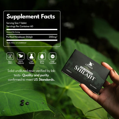 Chuga Shilajit Tablets – Himalayan Grade A, 75% Fulvic Acid, Lab-Tested in USA