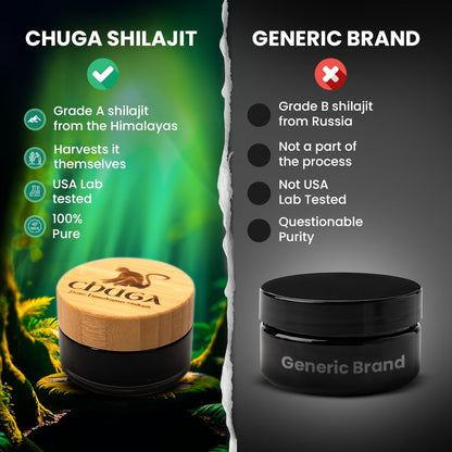 Chuga Shilajit Resin — Pure Himalayan Shilajit, Lab-Tested USA, 74% Fulvic Acid, 175 Servings (2-Pack)