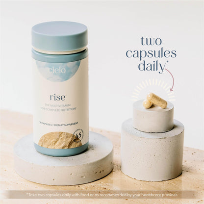 Cielo Rise Multivitamin for Women & Men – Complete Daily Nutrition (45 Day Supply) | Vitamins A, C, D3, E, K2 + Magnesium