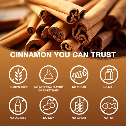 Vitamin World Cinnamon Complex with Chromium - 1000 mg Cinnamon, 200 mcg Chromium | 120 Capsules | Gluten Free