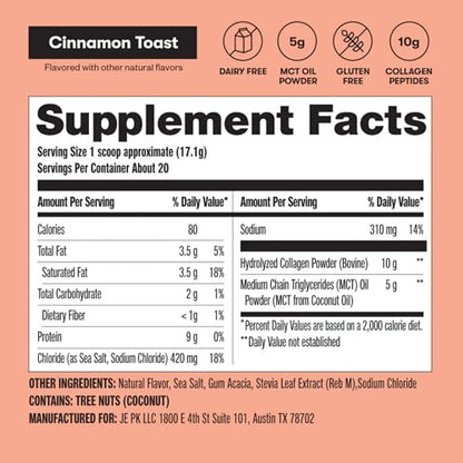 Perfect Keto Collagen Peptides with MCT Oil - Grass-Fed, Keto Coffee Creamer