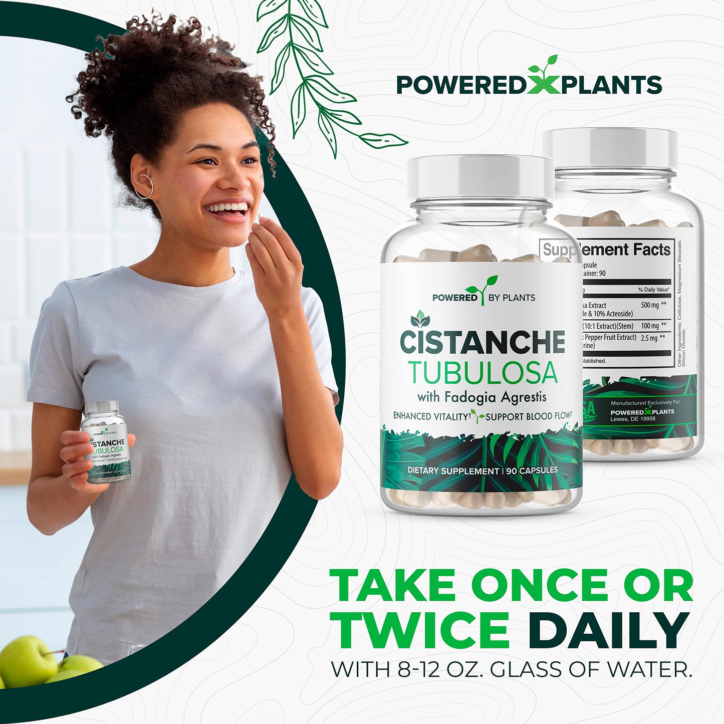 Cistanche Tubulosa with Fadogia Agrestis – Powered X Plants, 90 Servings