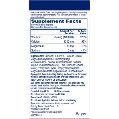 Citracal Calcium + D Slow Release 1200mg – 80 Tablets (Pack of 4)