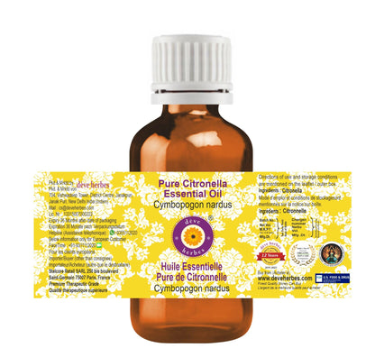 Deve Herbes Citronella Essential Oil – 30ml (1 oz) | Steam Distilled