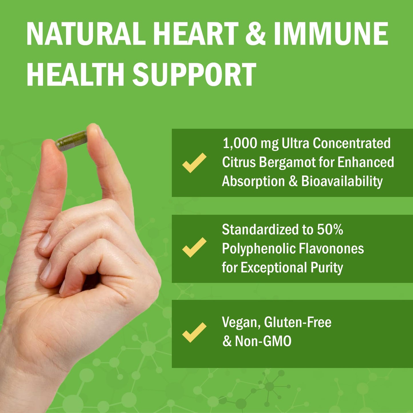 Citrus Bergamot 1000mg – Heart Health & Cholesterol Support | Vegan, Non-GMO, Gluten-Free