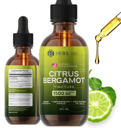 Citrus Bergamot Drops 2 oz - Made in USA | Natural Antioxidant & Heart Wellness