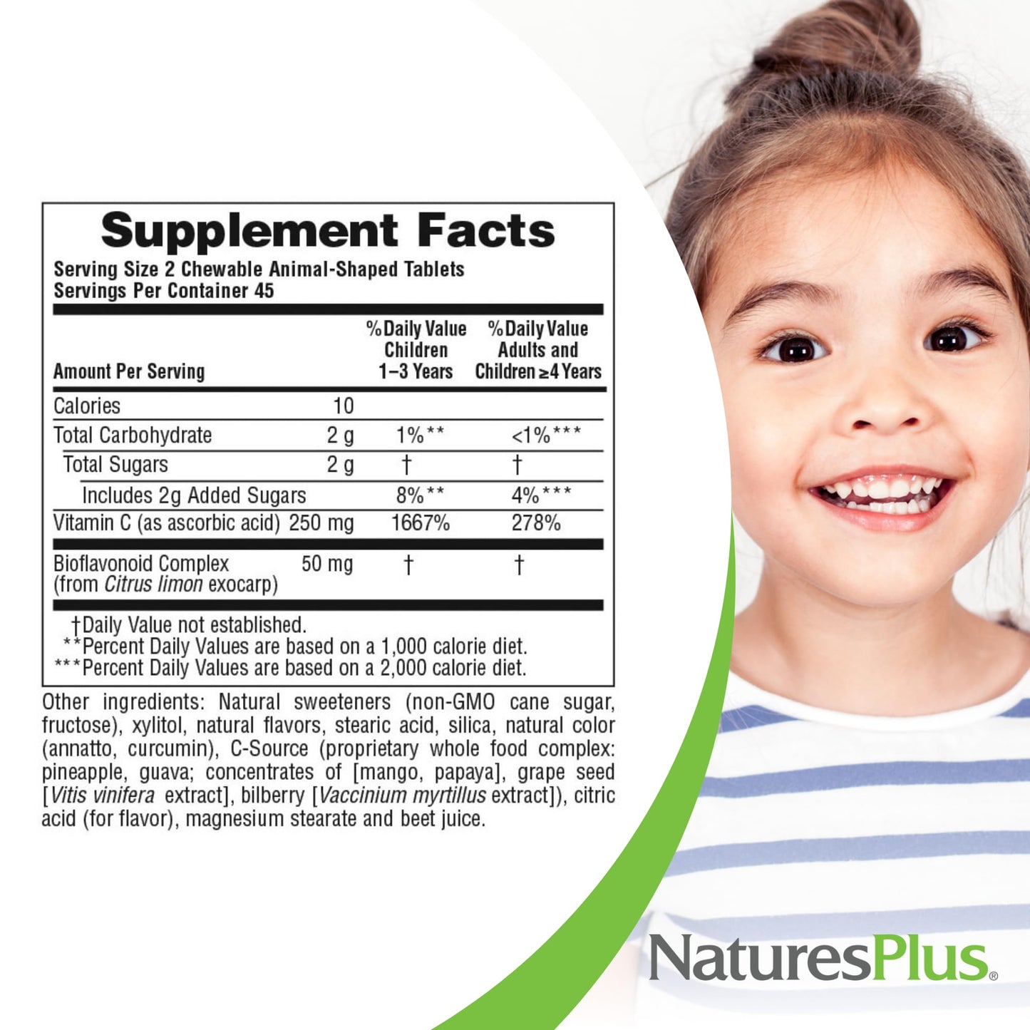 Nature's Plus Animal Parade Vitamin C for Kids - Orange Flavor, 90 Chewables (45 Servings)