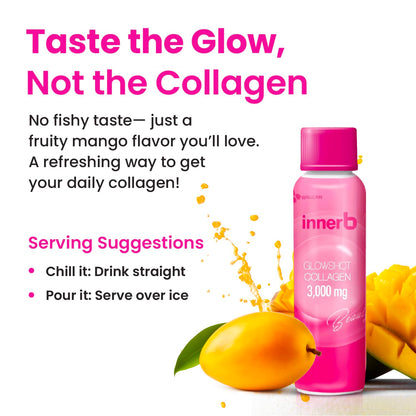 CJwellcare Innerb GlowShot Collagen – Marine Liquid, 3,000mg per Serving, 50.7 fl oz for Hair, Skin & Nails