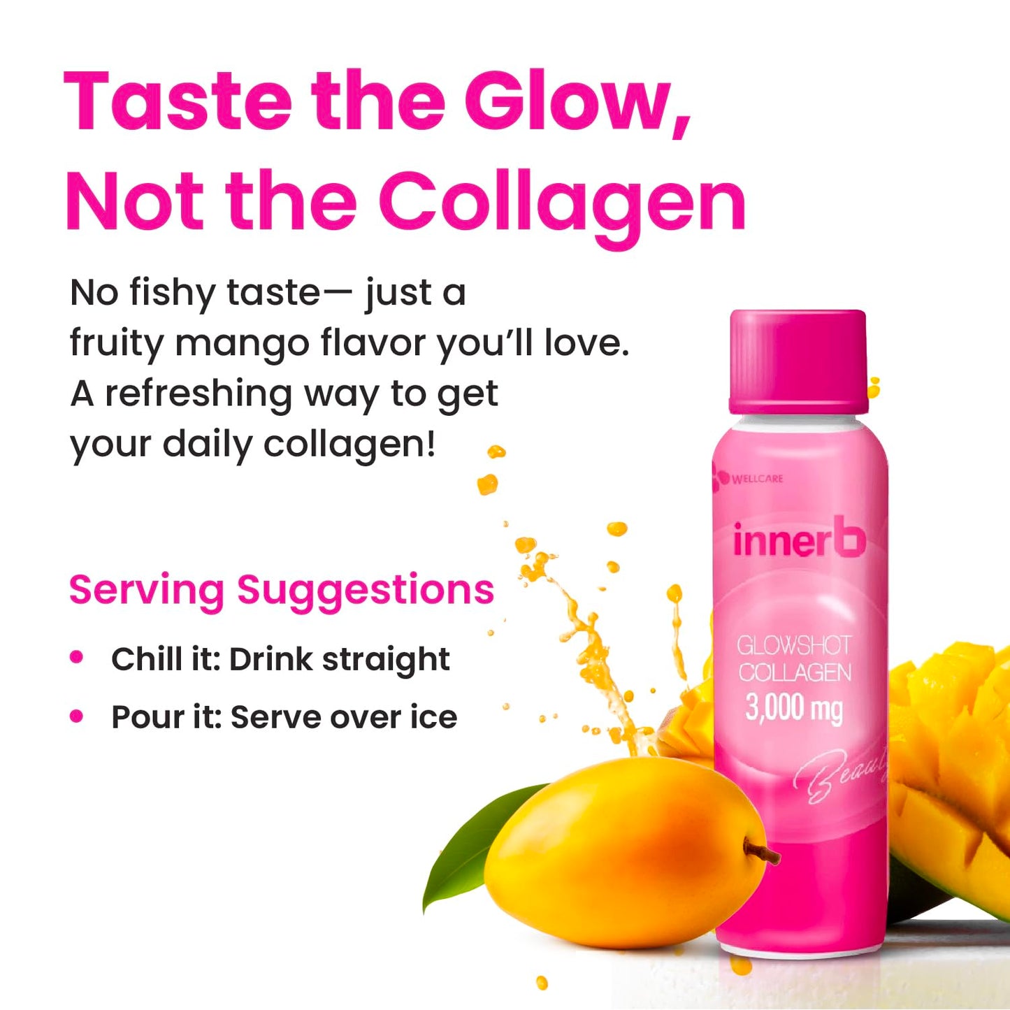 CJwellcare Innerb GlowShot Collagen – Marine Liquid, 3,000mg per Serving, 50.7 fl oz for Hair, Skin & Nails