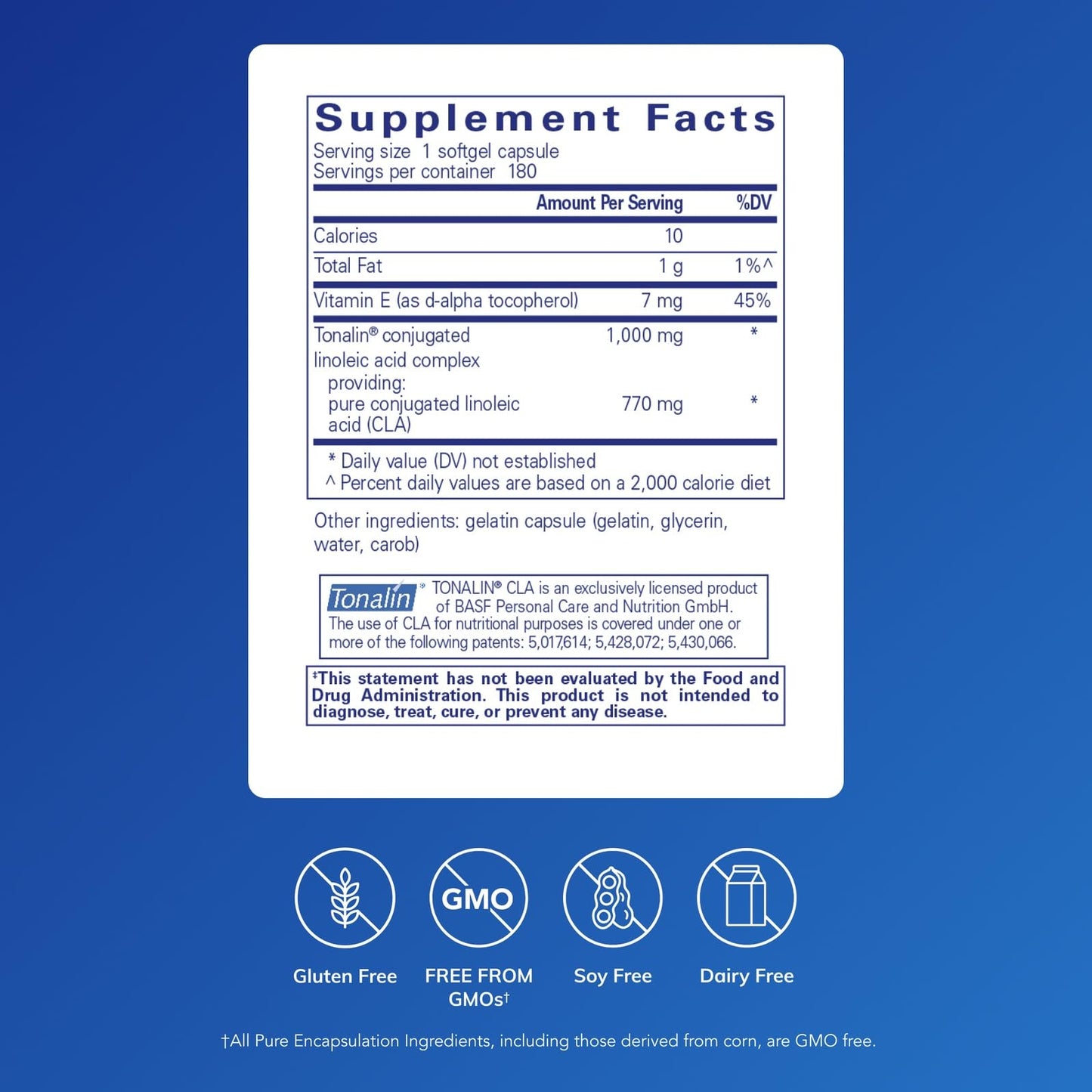Pure Encapsulations CLA (Conjugated Linoleic Acid) 1,000 mg | Supports Healthy Body Composition with Exercise | 180 Softgel Capsules