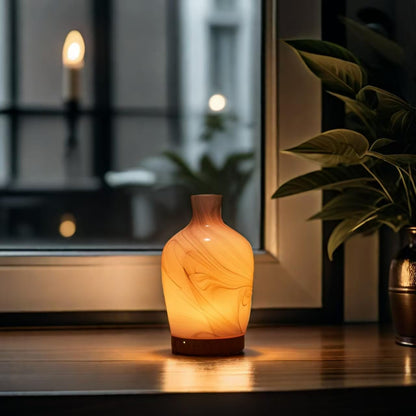 Classical Vase Glass Aromatherapy Diffuser 160ml – Ultrasonic Humidifier with LED Night Light