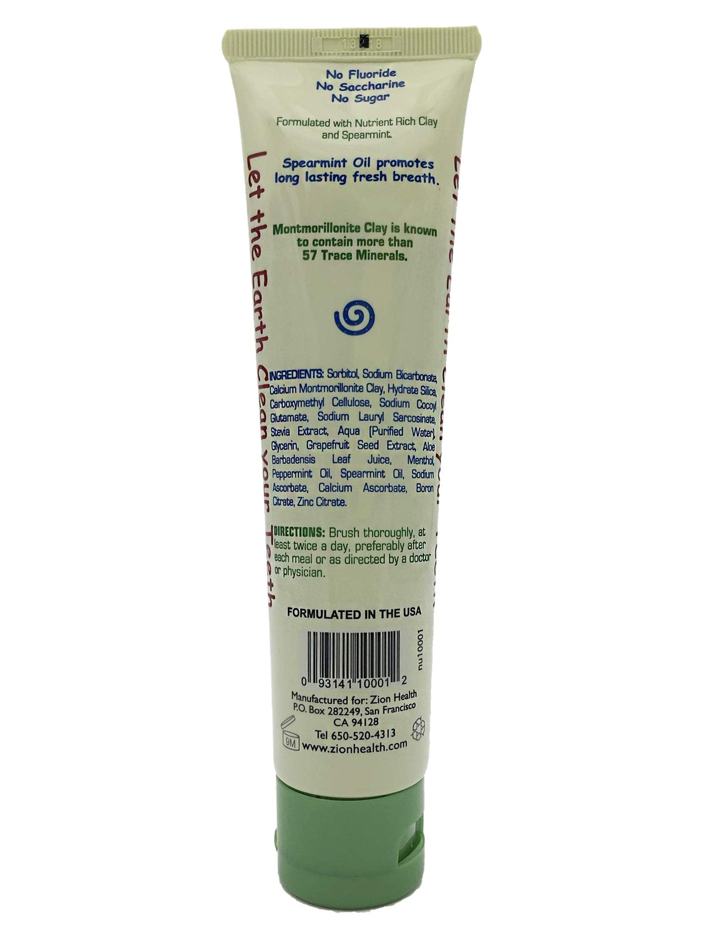 Claybrite Original Toothpaste Zion Health 3.2 oz – Montmorillonite Clay