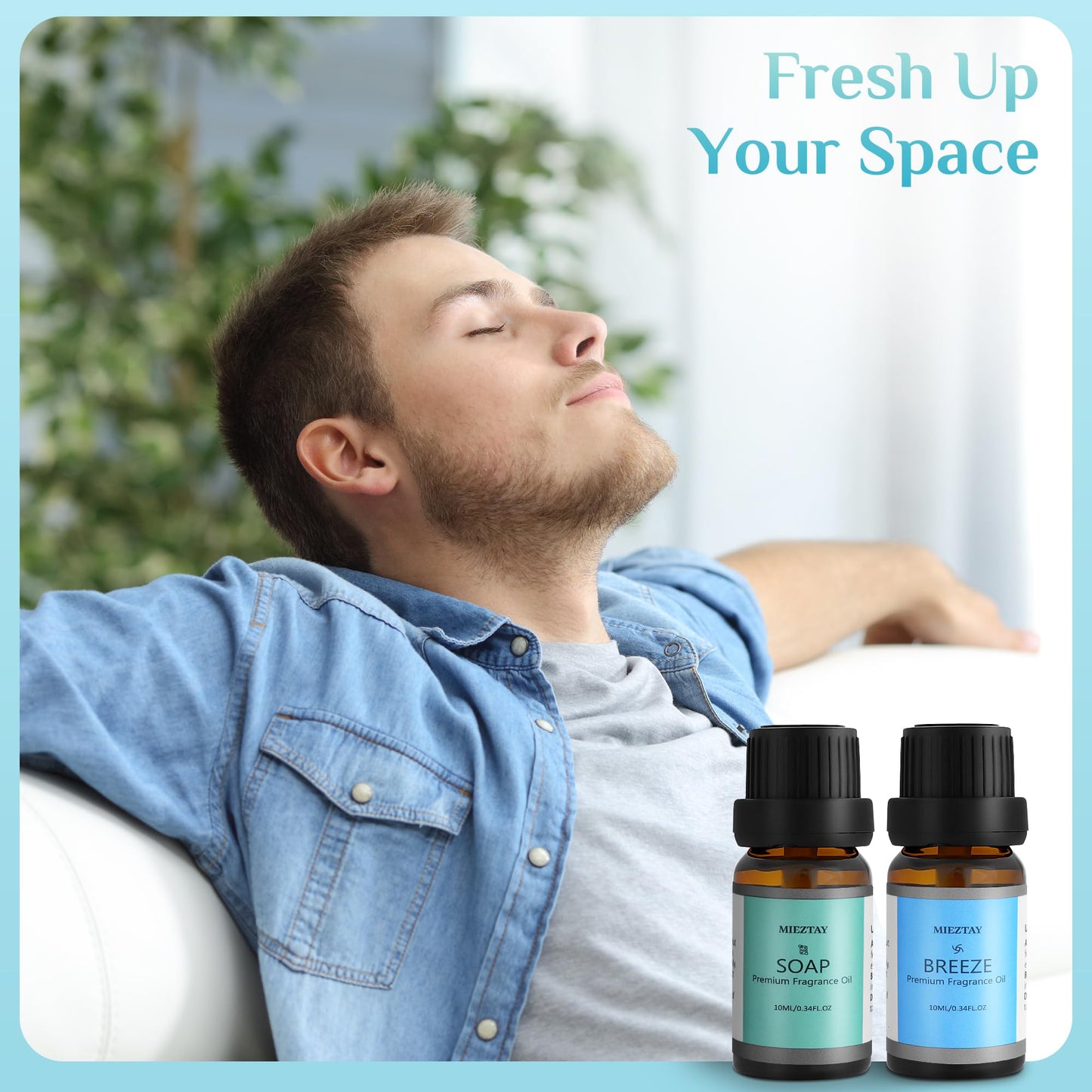 Clean Essential Oils Set - 6x10ml Fragrance Oils for Diffuser, Aromatherapy, Candle & Soap Making