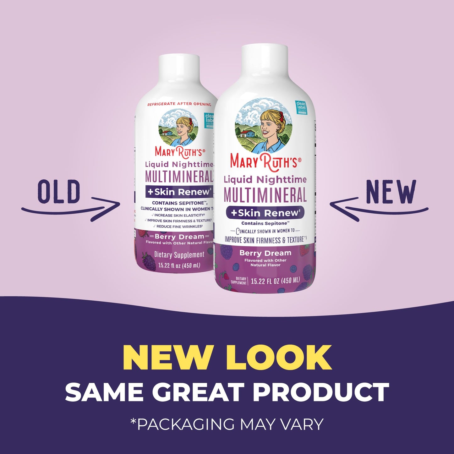 MaryRuth's Liquid Nighttime Multimineral + Skin Renew | Sepitone, No Melatonin, Vegan, 15 Servings