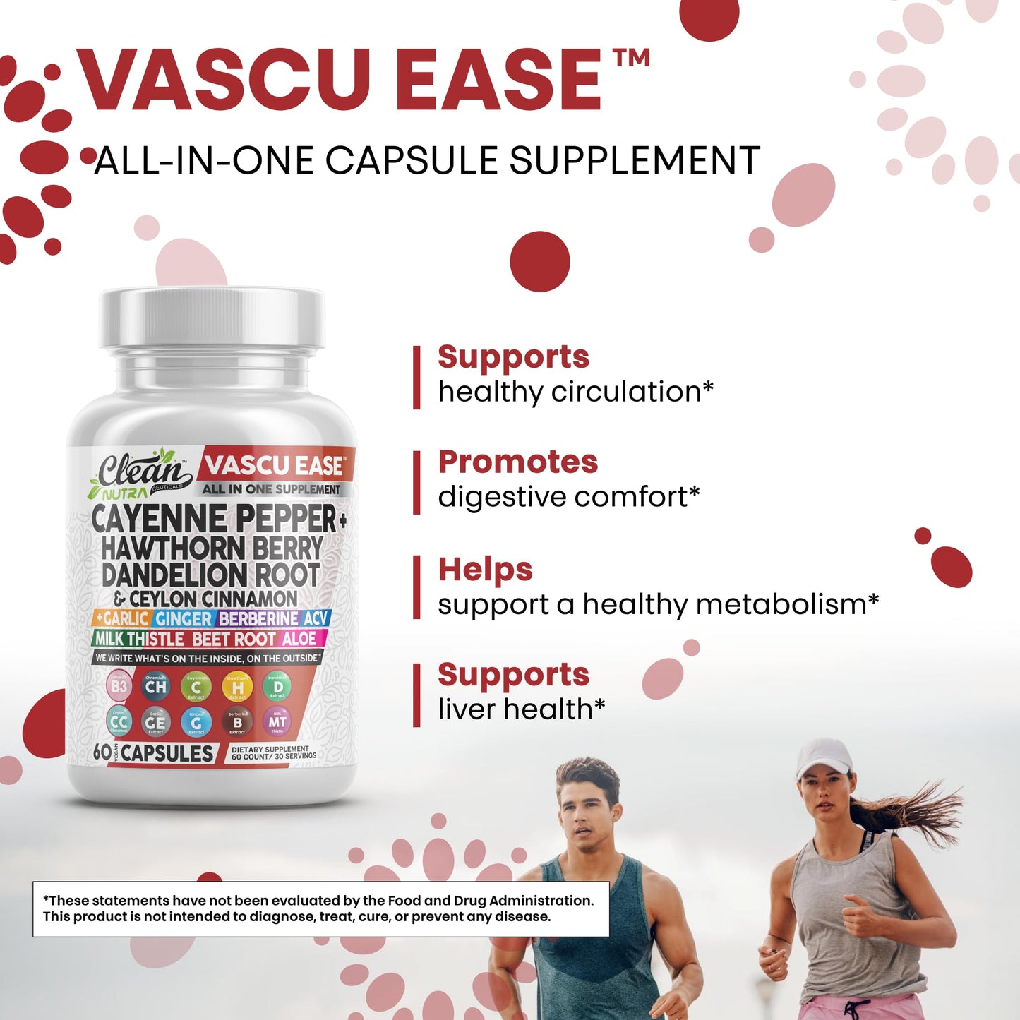 Clean Nutra Vascu Ease Cayenne Pepper Capsules – Digestive & Immune Support
