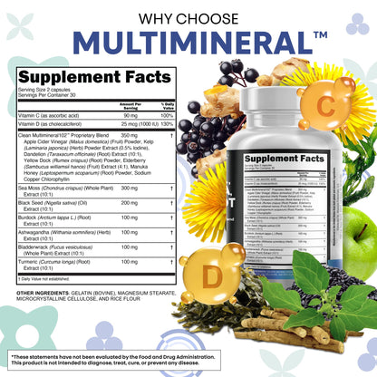 Clean Nutraceuticals 15-in-1 Sea Moss & Black Seed Oil 2-Pack | Ashwagandha Turmeric Blend