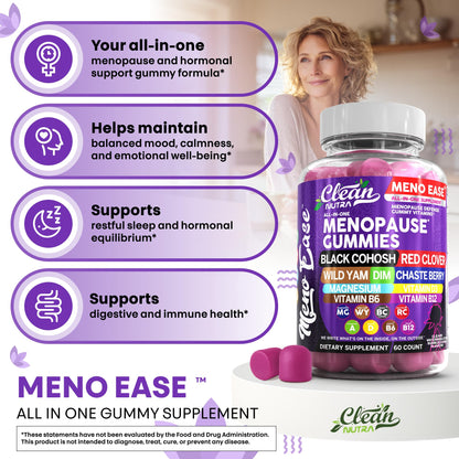 Clean Nutraceuticals Menopause Gummies for Women – Hormone Balance & Night Sweat Support