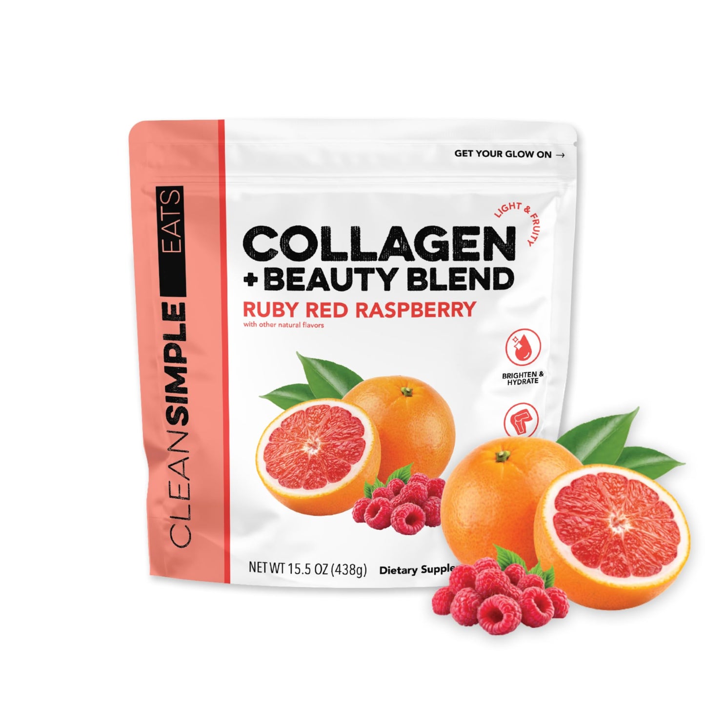 Clean Simple Eats Collagen + Beauty Blend Ruby Red Raspberry, 30 Servings