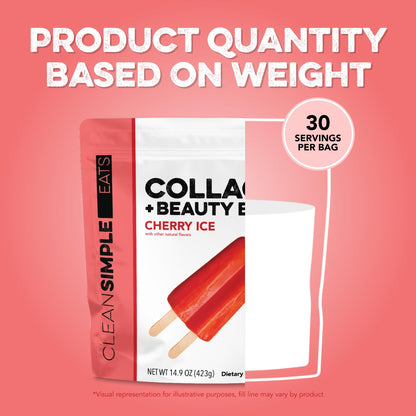 Clean Simple Eats Collagen Powder + Beauty Blend – Cherry Ice