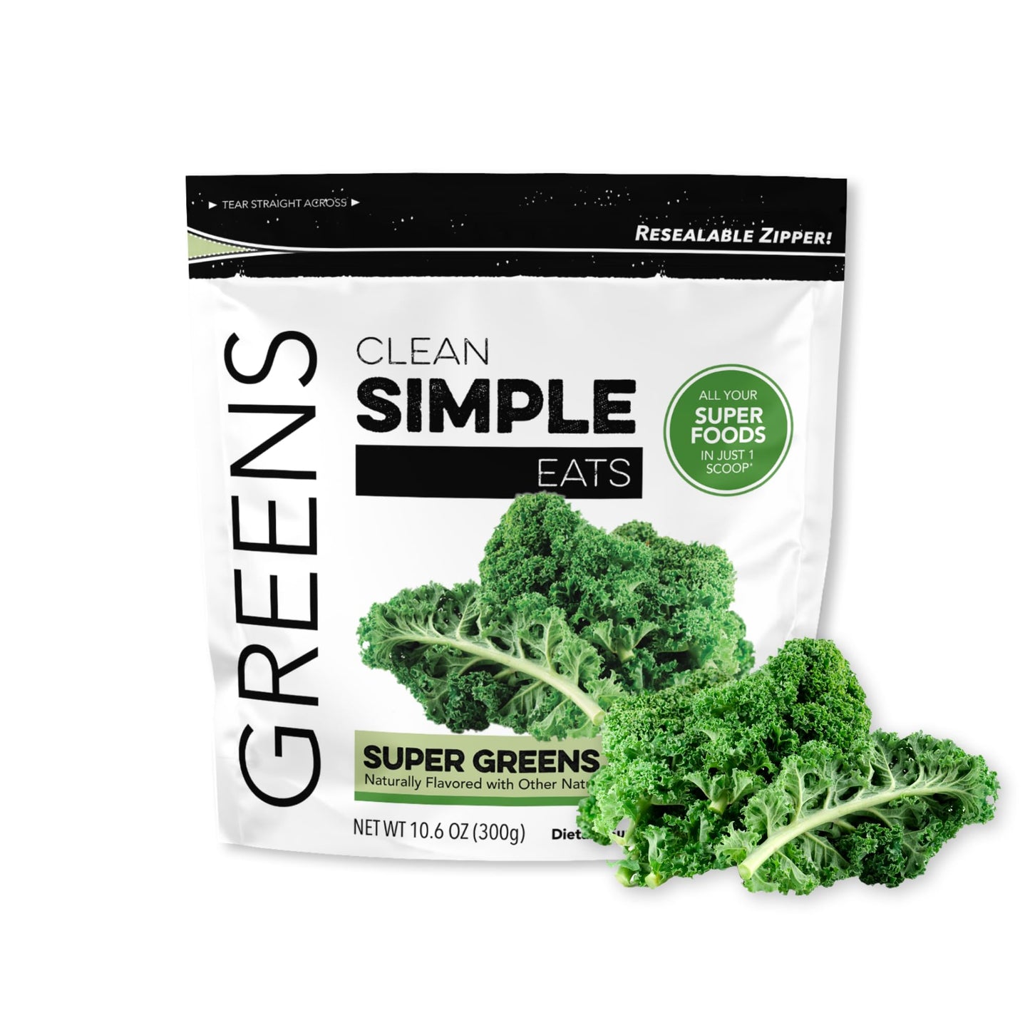 Clean Simple Eats Super Greens Powder – Gluten Free, Naturally Flavored, 30 Servings