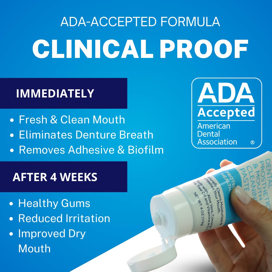 Cleanadent Denture & Gum Toothpaste - ADA Accepted, All-Natural, 4 oz (2 Pack)