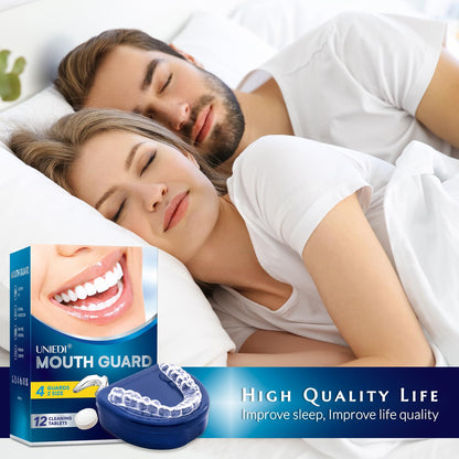 Anti Grinding Guard – Mouth Guard for Grinding Teeth at Night (12 Cleaning Tablets)