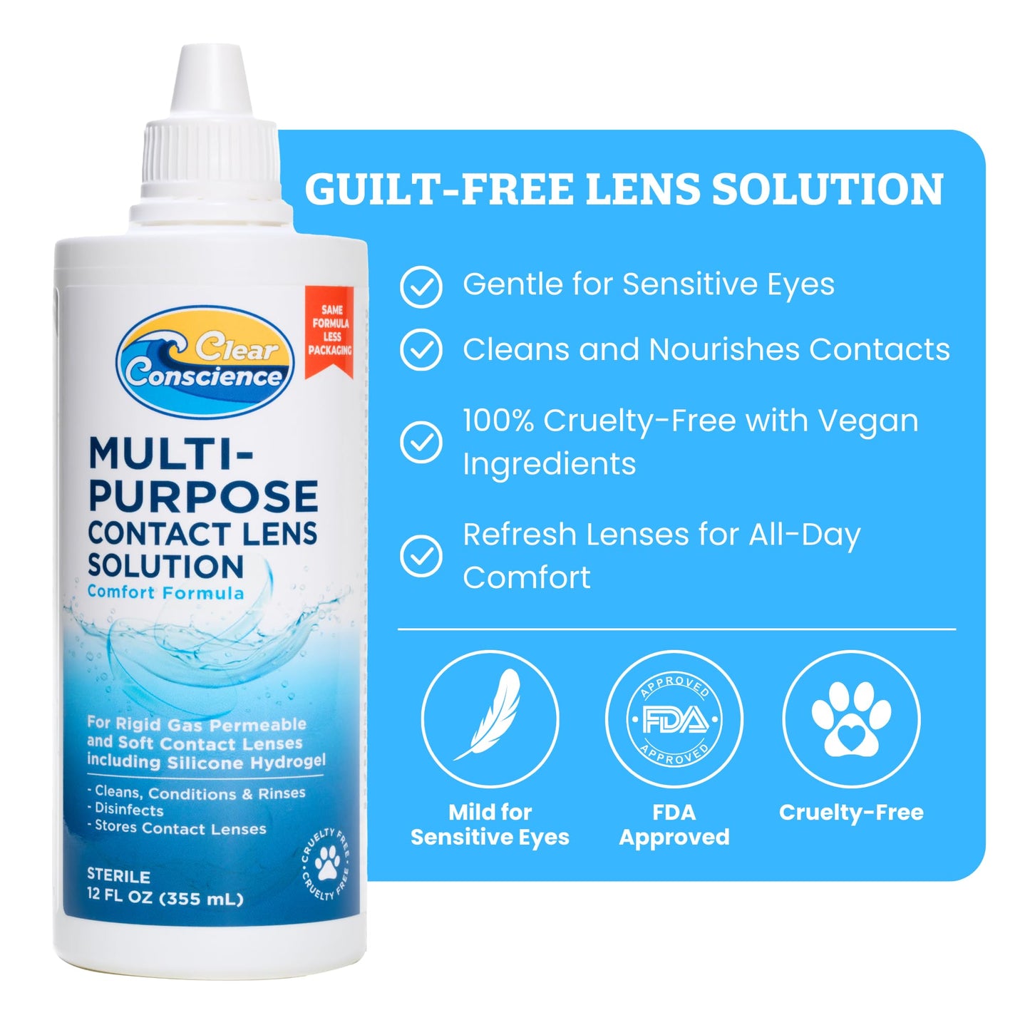 Clear Conscience Multi-Purpose Contact Lens Solution, 12 oz