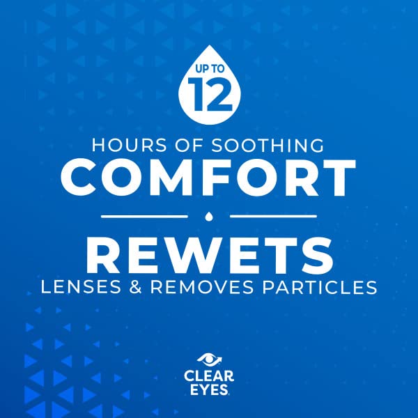Clear Eyes Contact Lens Relief Soothing Eye Drops 0.50 oz – Pack of 4