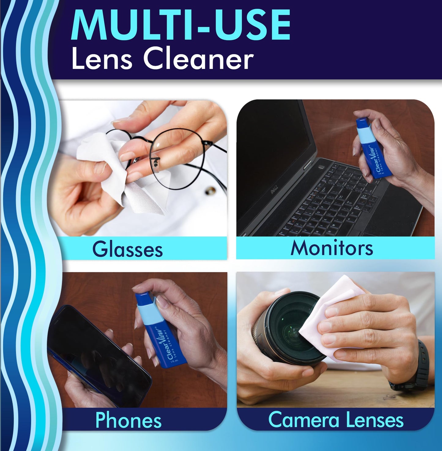 Clear View Portable Lens Cleaner Kit – Travel Size with Premium Cleaning Solution