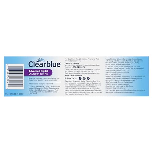 Clearblue Advanced Digital Ovulation Test Kit, 16 Count - High Accuracy Ovulation Tests