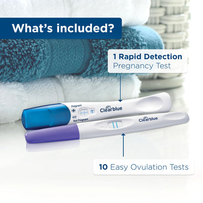Clearblue Ovulation Complete Starter Kit - 10 Ovulation Tests & 1 Pregnancy Test