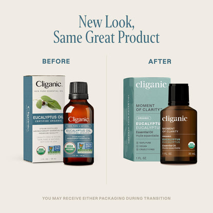 Cliganic Organic Eucalyptus Essential Oil – 100% Pure, Steam-Distilled, Non-GMO | USDA Organic Certified