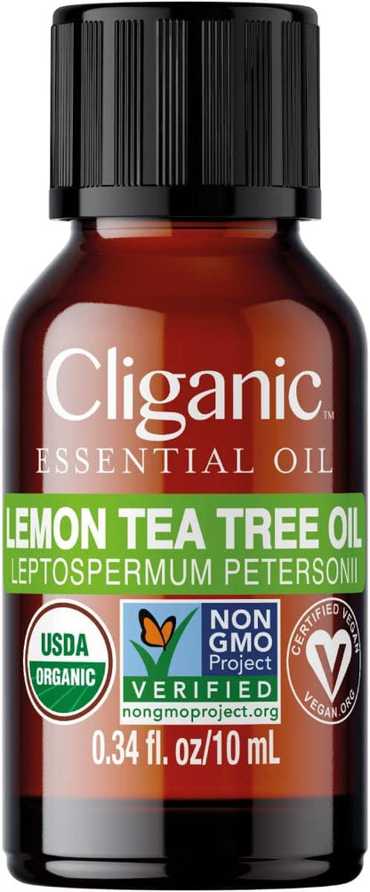 Cliganic Organic Lemon Tea Tree Essential Oil – 100% Pure, Non-GMO Verified