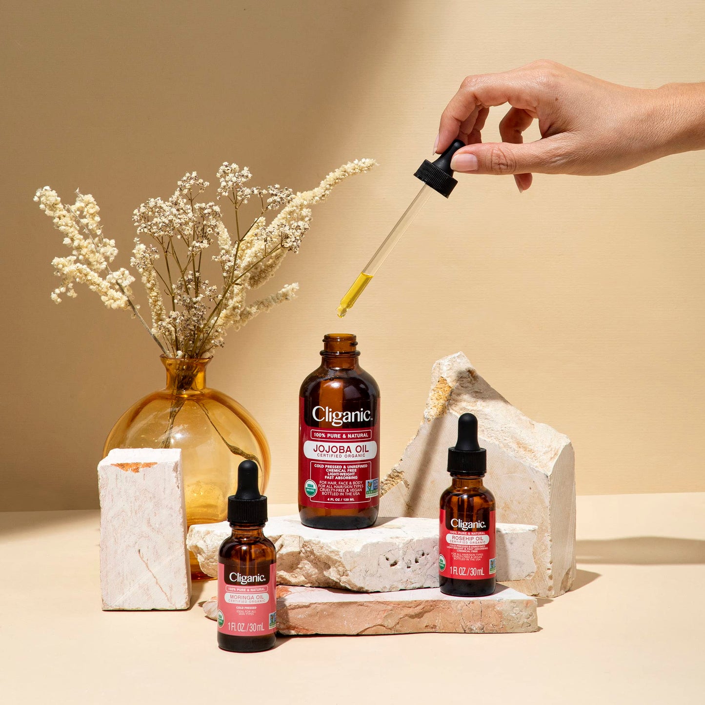 Cliganic Organic Moringa Oil – 100% Pure, Cold Pressed, For Face & Hair (Packaging May Vary)