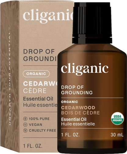 Cliganic Organic Cedarwood Essential Oil – 100% Pure, Undiluted & Non-GMO