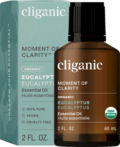 Cliganic Organic Eucalyptus Essential Oil - 100% Pure & Non-GMO | Packaging May Vary