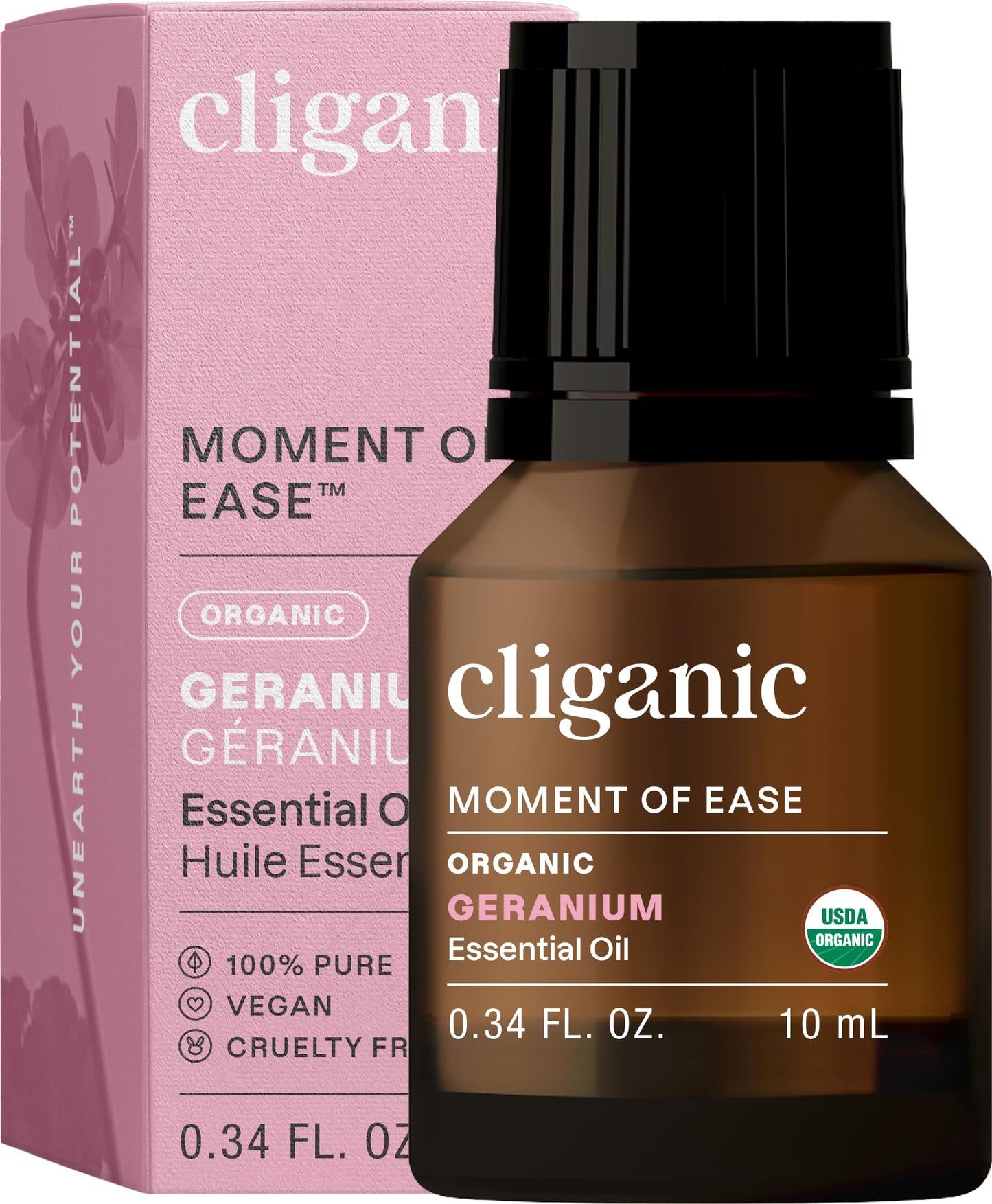 Cliganic Organic Geranium Essential Oil - 100% Pure, USDA Organic, Non-GMO