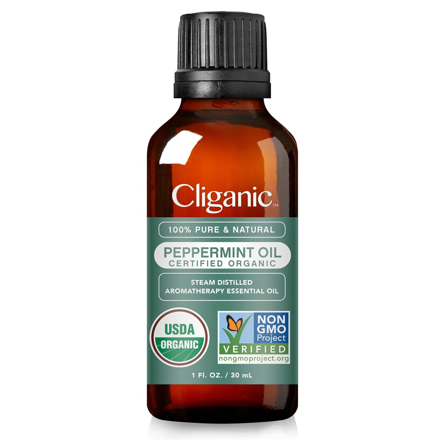 Cliganic Organic Peppermint Essential Oil 1oz – 100% Pure & Non-GMO
