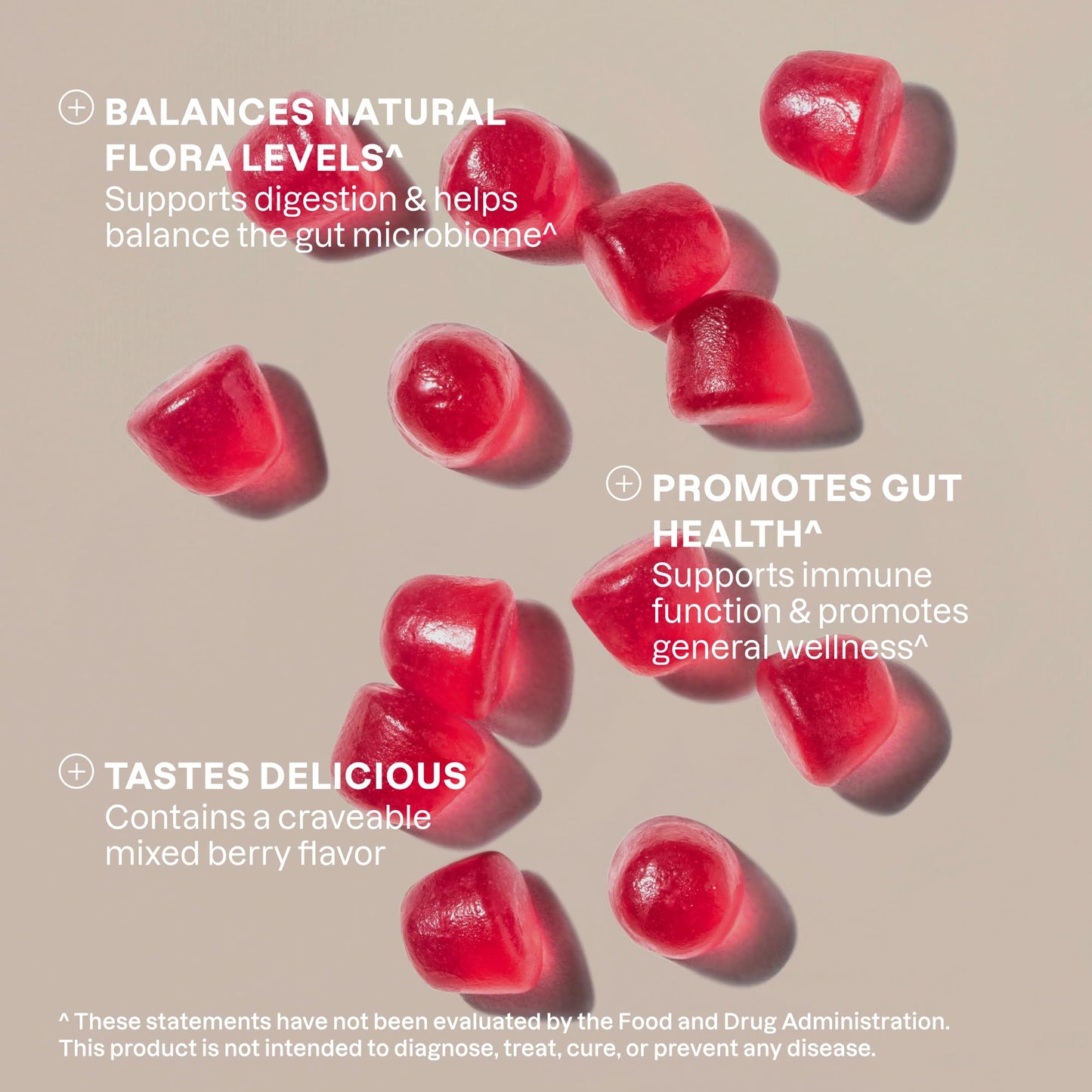 Cliganic Sugar-Free Probiotics Gummies – 5B CFU, Berry Flavor | Vegan