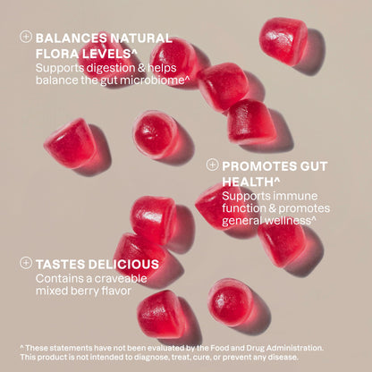 Cliganic Sugar-Free Probiotics Gummies – 5B CFU, Berry Flavor | Vegan