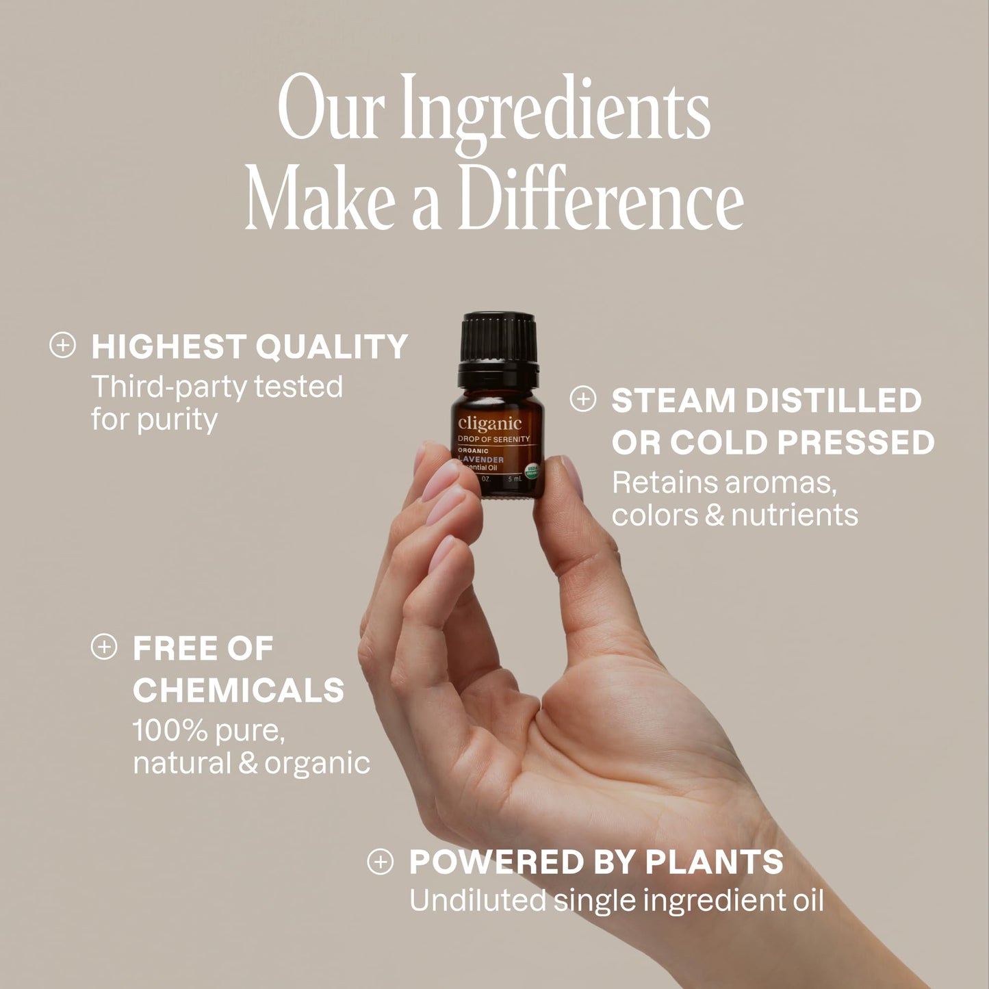 Cliganic Organic Essential Oils Set (Top 5 Classics) – 100% Pure & USDA Organic | Peppermint, Lavender, Eucalyptus, Lemongrass & Orange