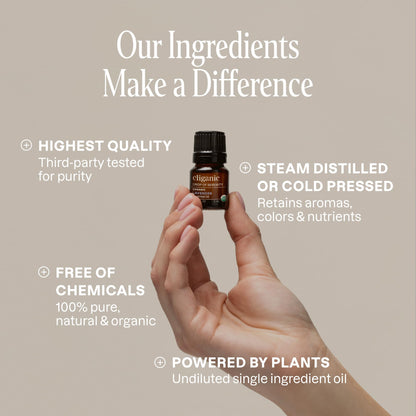 Cliganic Organic Essential Oils Set (Top 5 Classics) – 100% Pure & USDA Organic | Peppermint, Lavender, Eucalyptus, Lemongrass & Orange