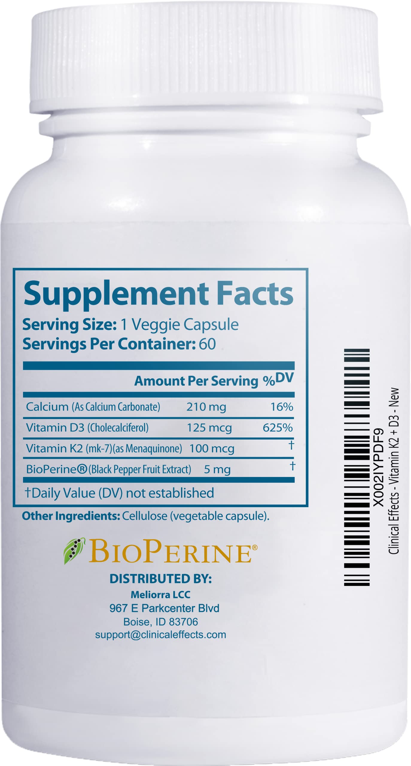 Clinical Effects Vitamin K2 + D3 | Max Absorption Bone & Heart Support | 3 Pack | Made in USA