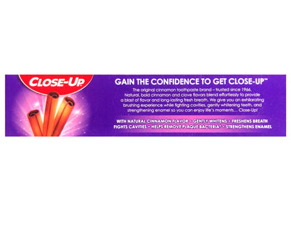 Close-Up Cinnamon Red Gel Toothpaste with Fluoride – Anticavity, 6 oz (Pack of 6) | Fresh Breath